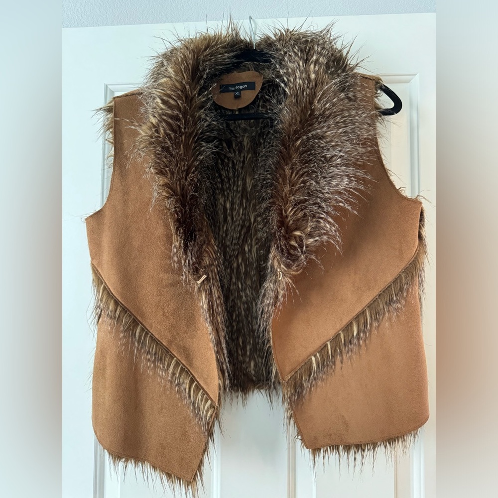 May Logan Brown Faux Fur Vest
